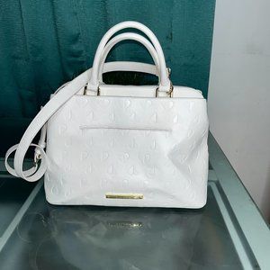 Betsey Johnson White Heart Print Crossbody Bag Tote Purse